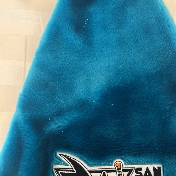 San Jose Sharks Santa Hat Vintage Y2K 2000s Blue White - Picture 2 of 3